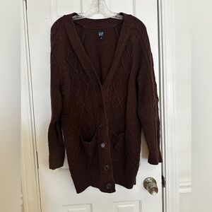 GAP Brown Knit Cardigan Sweater